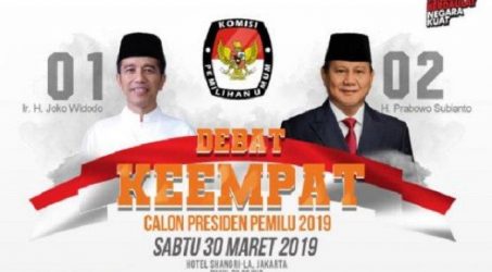 Inilah jalannya Debat Ke-4 PIlpres, Sabtu 30 Maret 2019