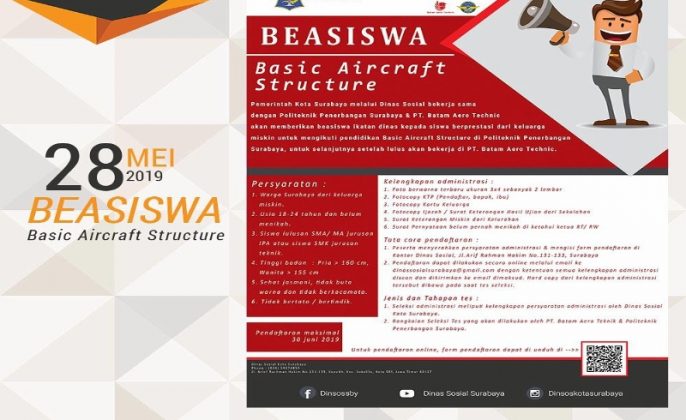 Pemkot Surabaya Buka 48 Kuota Beasiswa Ikatan Dinas Aircraft Structure