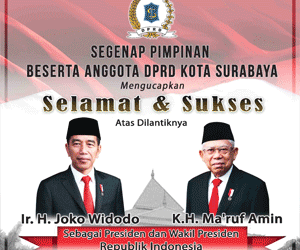 DPRD Surabaya Mengucapkan Selamat Atas Pelantikan Presiden & Wakil Presiden RI Periode 2019 – 2024