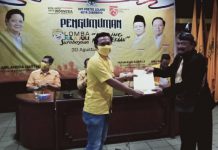 Ketua DPD Golkar Surabaya, Arif Fathoni saat pengumuman pemenang lomba julajuli