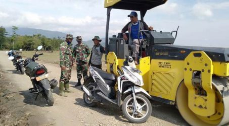 Jalan TMMD Reguler Brebes Dilakukan Pemadatan 