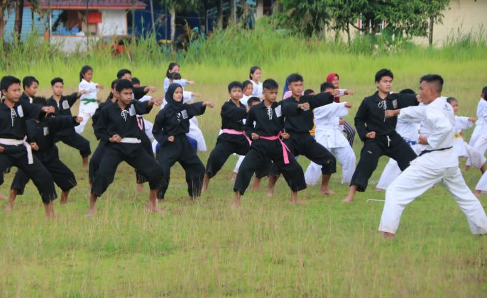 Jalin Silaturahmi Satgas Pamtas Yonif Raider 200/BN Adakan Latihan Gabungan IKS PI Kera Sakti, PSHT Dan Karate