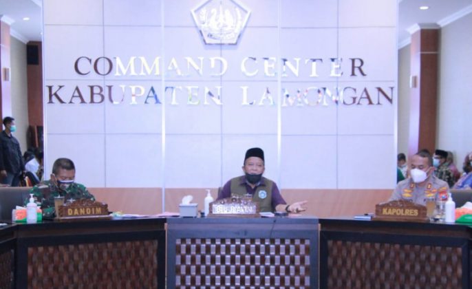 Bahas PPKM, Forkopimda Lamongan Lakukan Pendekatan Secara Persuasif