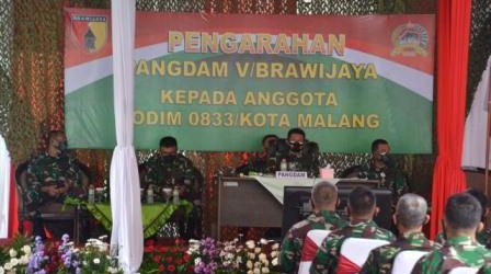 Berada di Zona Merah, Pangdam Minta Anggota Kodim 0833/Kota Malang Berhati-Hati