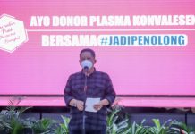 Plt Walikota Surabaya Whisnu Sakti Buana saat pencaanangan gerakan donor plasma