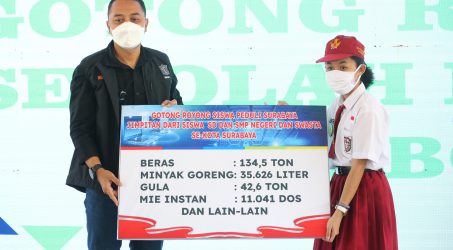 Pelajar Surabaya Serahkan Bantuan Rp. 1 Miliar. Wali Kota Eri Kagum dan Terharu