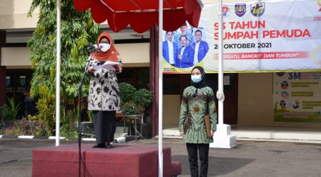 Ajudan Baru Dampingi Bupati Tegal Umi Azizah di Peringatan Hari Sumpah Pemuda 2021
