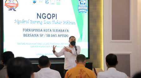 Wali Kota Eri bersama Forkopimda Surabaya “Ngopi” Bareng Tampung Aspirasi Buruh