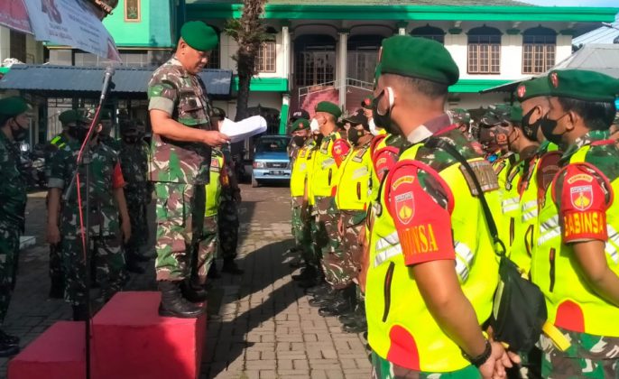 Dukung Percepatan Vaksinasi Covid-19, Anggota Kodim Tegal Ikuti Apel Gabungan