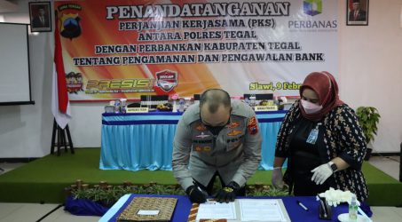 Polres Tegal MoU dengan Pihak Perbankan, Sinergi Kemitraan Terkait Pengamanan Obyek Vital di Perbankan