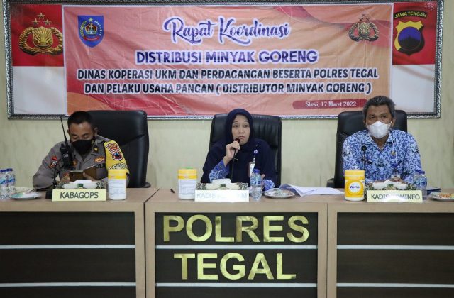 Antisipasi Kelangkaan Minyak Goreng Polres Tegal gelar Rakor dengan Pemkab
