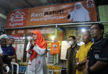 Reni Astuti saat seusai melaunching Rumah Aspirasi yang didirikannya dikawasan Banyu Urip Surabaya Selasa (17/05/2022) malam