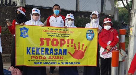 Dimulai Kampanye Stop Kekerasan Terhadap Anak, Ribuan Pelajar Surabaya Semarakkan Gebyar Hari Anak Nasional 2022