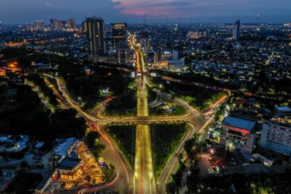 Kondisi Kota Surabaya dari Udara- Terlihat pembangunan infrastruktur yang begitu cepat di Surabaya