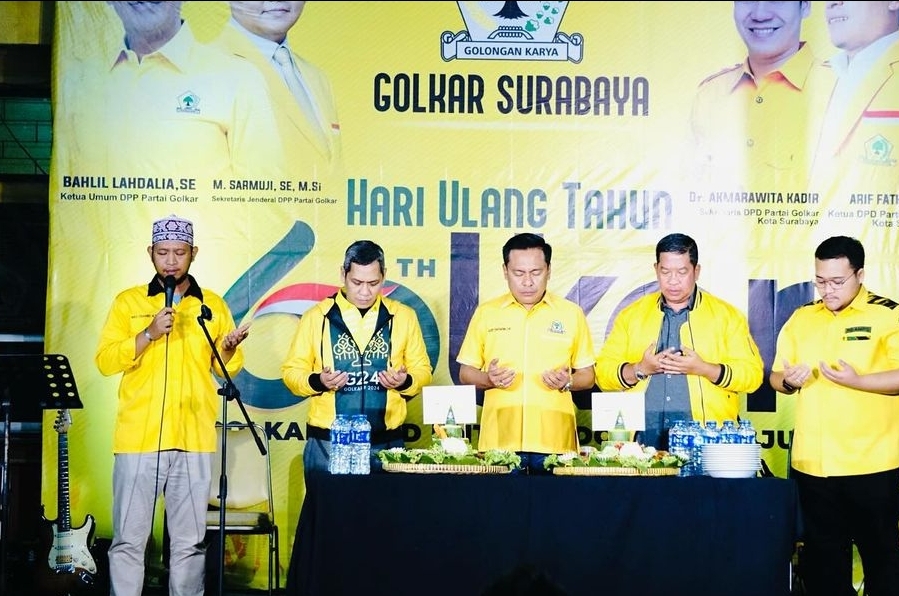 DPD Golkar Surabaya Gelar Tasyakuran HUT Golkar ke 60, Arif Fathoni: 60 Tahun Melayani Bangsa