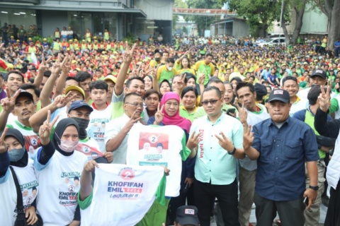Kinerja, Prestasi Terbukti, Pekerja Pabrik Furniture Sidoarjo Mantap Dukung dan Coblos Khofifah-Emil