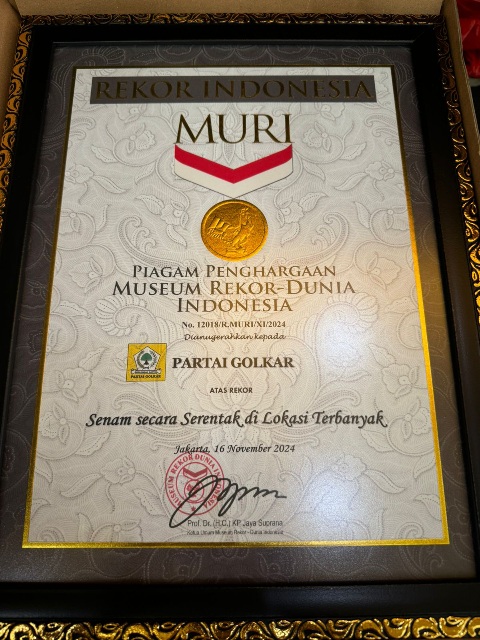 Rekor MURI Senam Serentak HUT Golkar