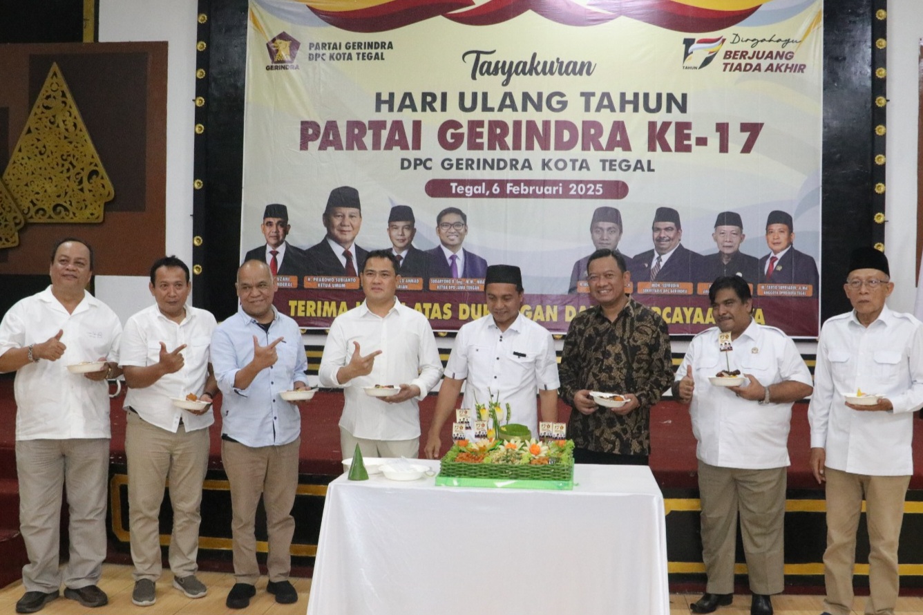 Pj wali kota Tegal hadiri perayaan HUT Gerindra