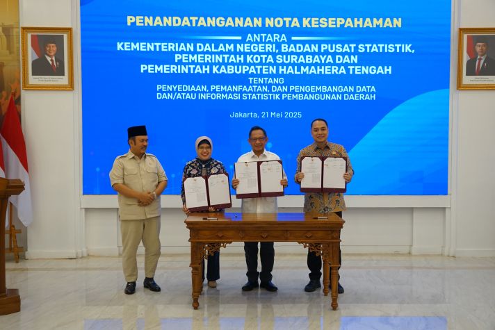 MoU Pemkot Surabaya Bersama Kemendagri dan BPS