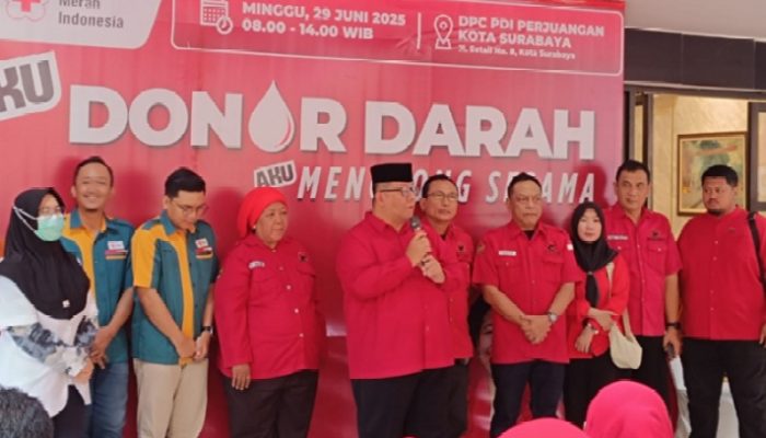 Teguhkan Semangat Kemanusian di Bulan Bung Karno, DPC PDIP Surabaya Gelar Donor Darah