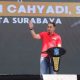 wali kota Surabaya Eri cahyadi saat perayaan hari koperasi 2025 di balai kota