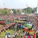 Warga Surabaya yang terdiri dari berbgai elemen dan suku bangsa berikrar Jogo Suroboyo