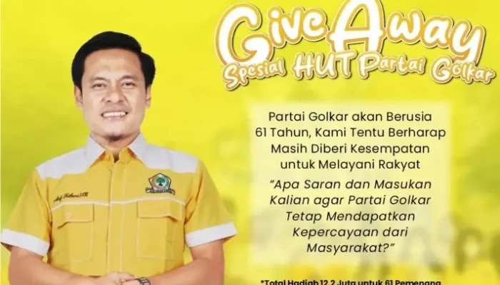 HUT ke-61, Golkar Tunjukkan Politik yang Dekat dengan Rakyat Lewat Giveaway Arif Fathoni