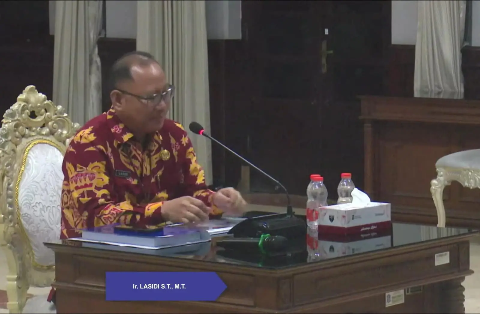 Lasidi saat mengikuti fit and proper test seleksi JPT untuk jabatan Dinas Penanaman Modal dan Pelayanan Terpadu Satu Pintu (DPM-PTSP) Kota Surabaya (tangkapan layar)