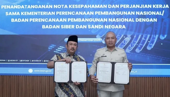 Perkuat Ketahanan Siber Nasional, BSSN dan Bappenas Jalin Kerja Sama Strategis
