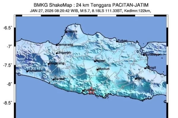 Gempa Magnitudo 5,7 Guncang Pacitan, BMKG: Tidak Berpotensi Tsunami