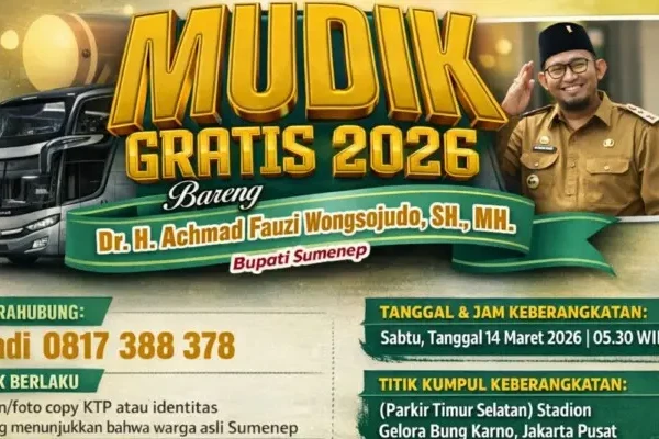 Pemkab Sumenep Fasilitasi Mudik Gratis 2026 bagi Perantau Jakarta untuk Ringankan Beban Ekonomi