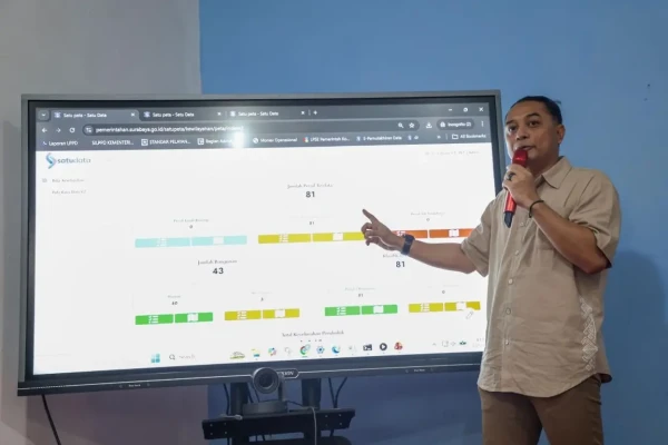 Wali kota Eri Cahyadi memberikan arahan di kampung pancasila