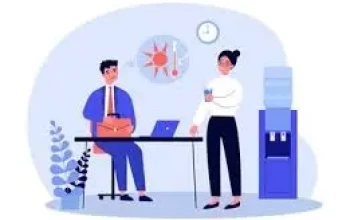 ilstrasi pekerja saat panas