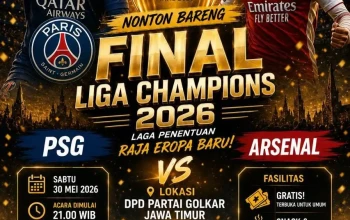 nobar final liga champions 2026 golkar jatim surabaya