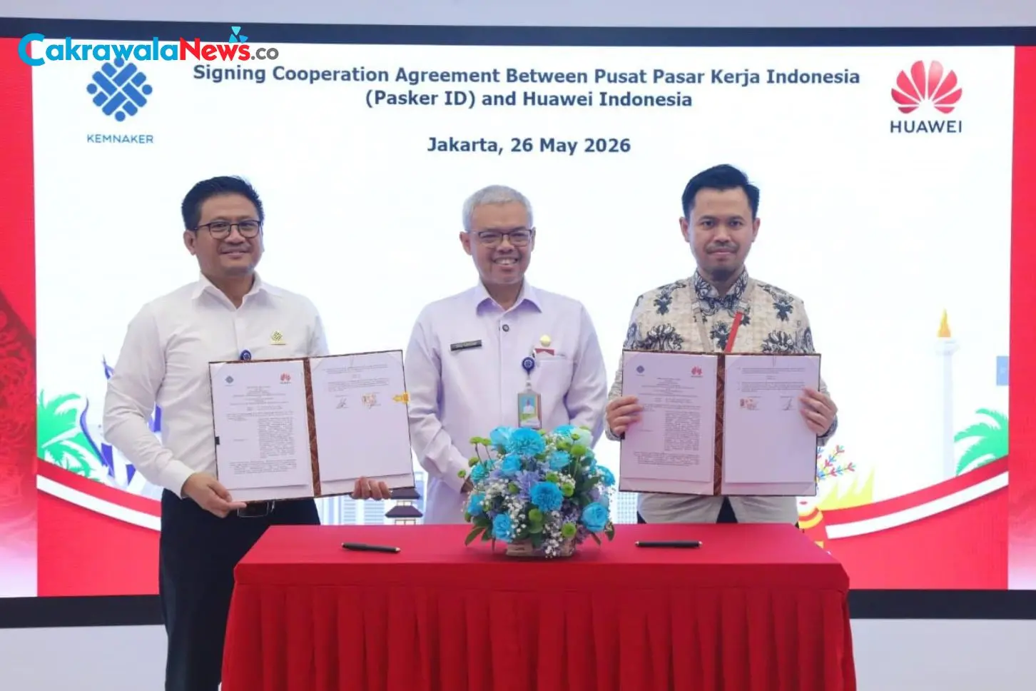 Penandatanganan MoU Kemnaker dan Huawei Indonesia untuk Pengembangan SDM Digital di Jakarta