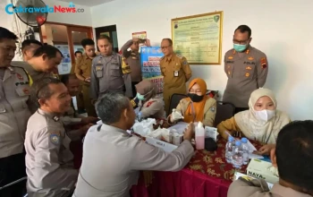 Bhabinkamtibmas Polres Tegal Kota Jalani Skrining TBC dan Cek Kesehatan Sebelum Bertugas Melakukan Tracing di Masyarakat