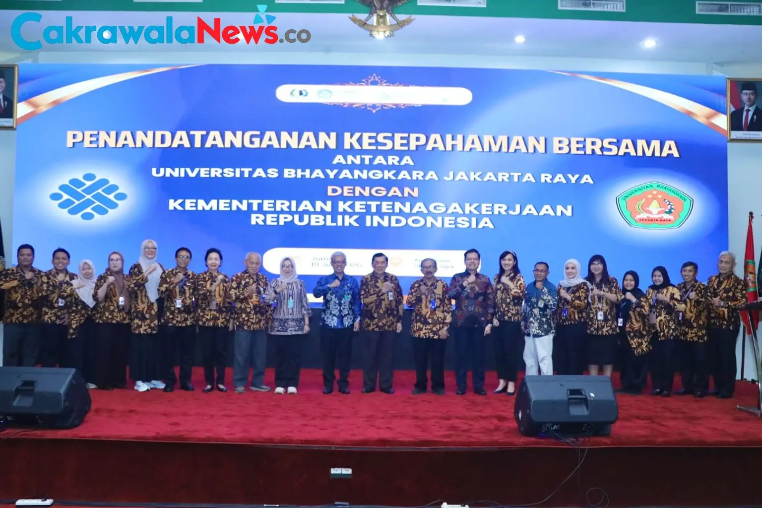 Penandatanganan MoU Kemnaker dan Ubhara Jaya untuk Penguatan SDM Siap Kerja di Bekasi.