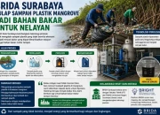 BRIDA Surabaya Sulap Sampah Plastik Mangrove Jadi Bahan Bakar untuk Nelayan Gambar diolah dengan AI