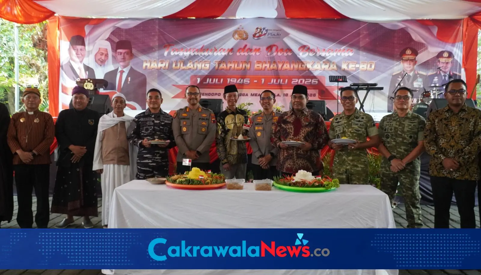 Kapolres Tegal Hadiri Tasyakuran dan Doa Bersama HUT Bhayangkara 80 di Pendopo Ki Djagga Maenggala Kabupaten Tegal
