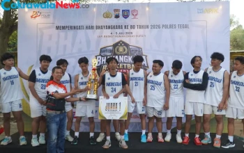 Polres Tegal Tutup Turnamen Basket Pelajar Sportivitas dan Prestasi Warnai Hari Bhayangkara Ke 80