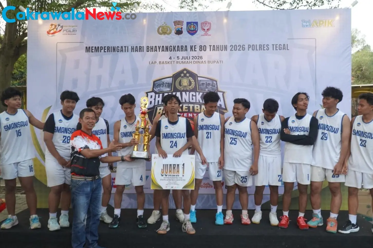 Polres Tegal Tutup Turnamen Basket Pelajar Sportivitas dan Prestasi Warnai Hari Bhayangkara Ke 80