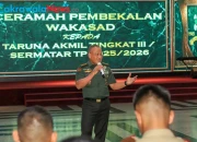 Wakasad Berikan Pembekalan Taruna Akademi Militer Tingkat III Menjelang Prasetya Perwira TNI 2026