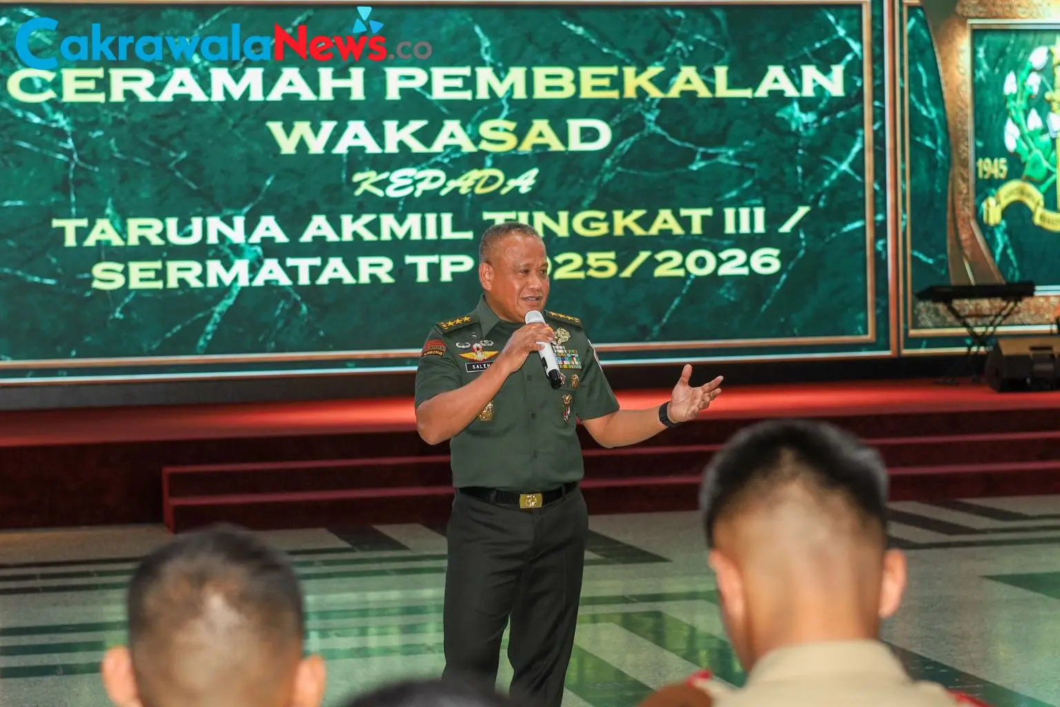 Wakasad Berikan Pembekalan Taruna Akademi Militer Tingkat III Menjelang Prasetya Perwira TNI 2026