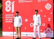 Cahyo Harjo saat memimpin Upacara HUT RI ke 81