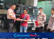 Polsek Bumijawa Bagikan Bendera Merah Putih Sambut HUT ke 81 RI