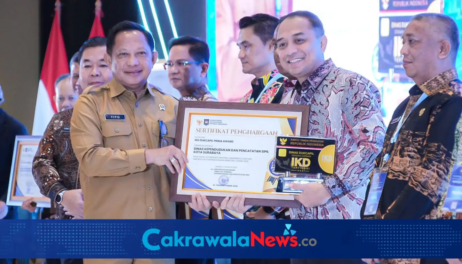 Surabaya Raih Dukcapil Prima Award 2026 dan Masuk 10 Besar IKD