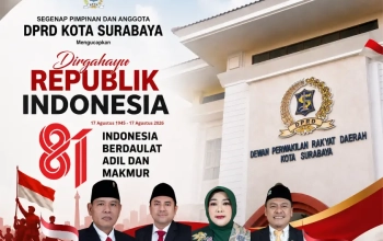 Segenap Pimpinan dan Anggota DPRD Kota Surabaya Mengucapkan Dirgahayu Republik Indonesia Ke 81