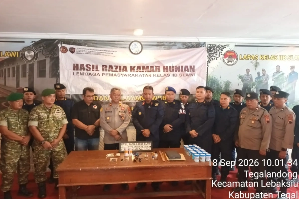 Razia Gabungan di Lapas Slawi Tegal Temukan Sejumlah Barang Terlarang