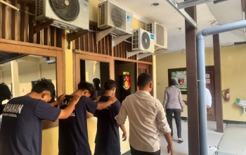 Polres Kendal mengamankan pelaku tawuran kreak.